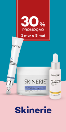 Marca Skinerie com 30% de desconto direto - de 1 mar&ccedil;o a 5 maio
